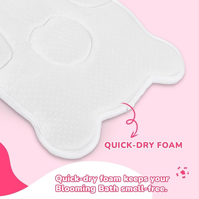 Premium Bear-Shaped Baby Bath Pad - The Original Washer-Safe Seat, Pediatrician-Recommended for Newborns to 6M+, Ultra-Soft Non-Slip Mat, Pink