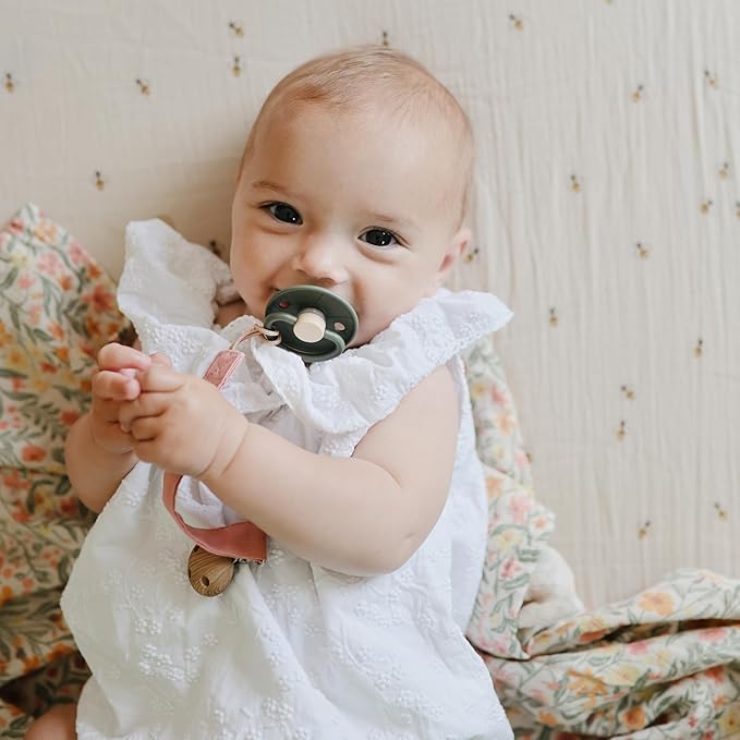 FRIGG Little Viking SilkySoft Silicone Baby Pacifier 2-Pack | Made in Denmark | BPA-Free (Ocean View/Cocoa, 0-6 Months)