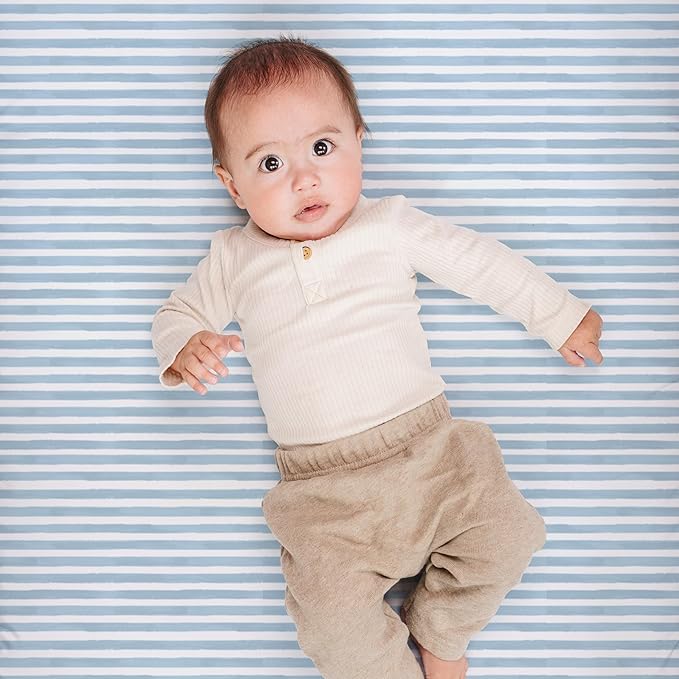 Crib Sheets Neutral - Fitted Baby Crib Sheets Bed for Girl Boy - 2 Pack Standard & Toddler Mattress - Buttery Soft Organic Cotton Blend (Airplanes in The Clouds)