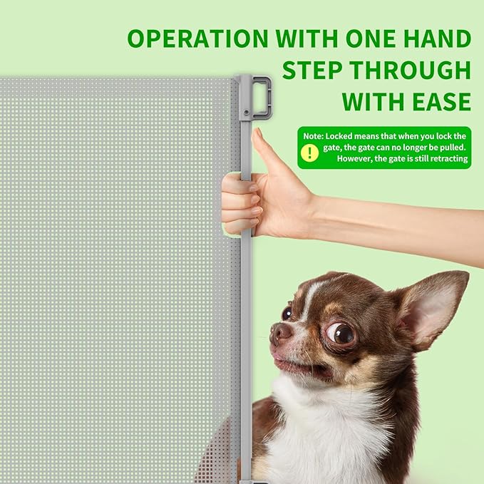 Retractable Baby Gate, Mesh Baby Gate or Mesh Dog Gate, 33" Tall Extends up to 55" Wide, Child Safety Gate for Doorways, Stairs, Hallways, Indoor/Outdoor (Grey, 86CMx140CM)