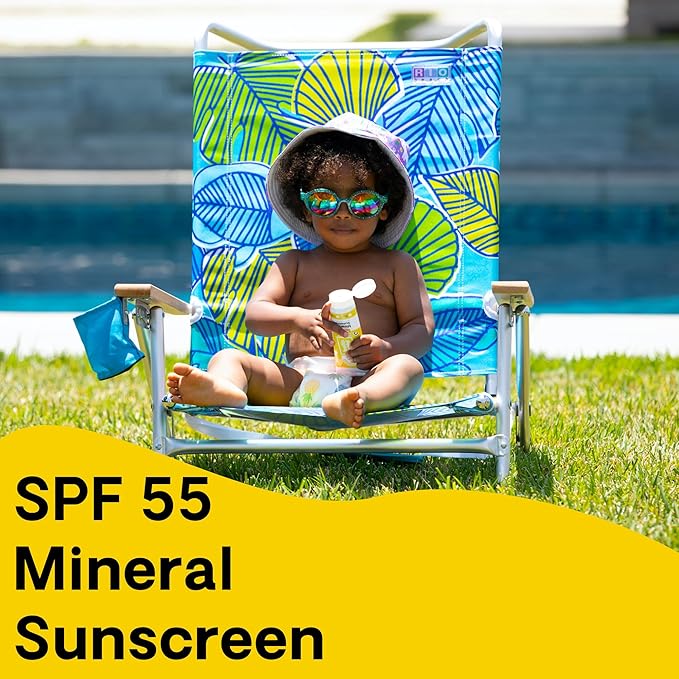 Hello Bello Mineral SPF 55 Sunscreen Lotion with Prebiotics, Water Resistant and Reef Friendly Sun Protection for Babies and Kids, 3 fl oz (Pack of 1)