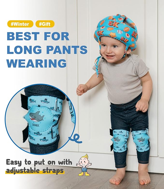 Simply Kids Baby Crawling Knee Pads (2 Pairs), Rodilleras para Bebe - Comfortable Knee Protector for Toddler, Infant, Girl, Boy, Crawler
