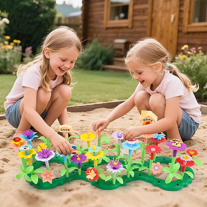 Flower Garden Building Toys - Best Birthday Gifts for Toddler Girls Ages 3 4 5 6 7 Year Old - DIY Educational STEM Toy Sets with 140+ Pcs for Kids