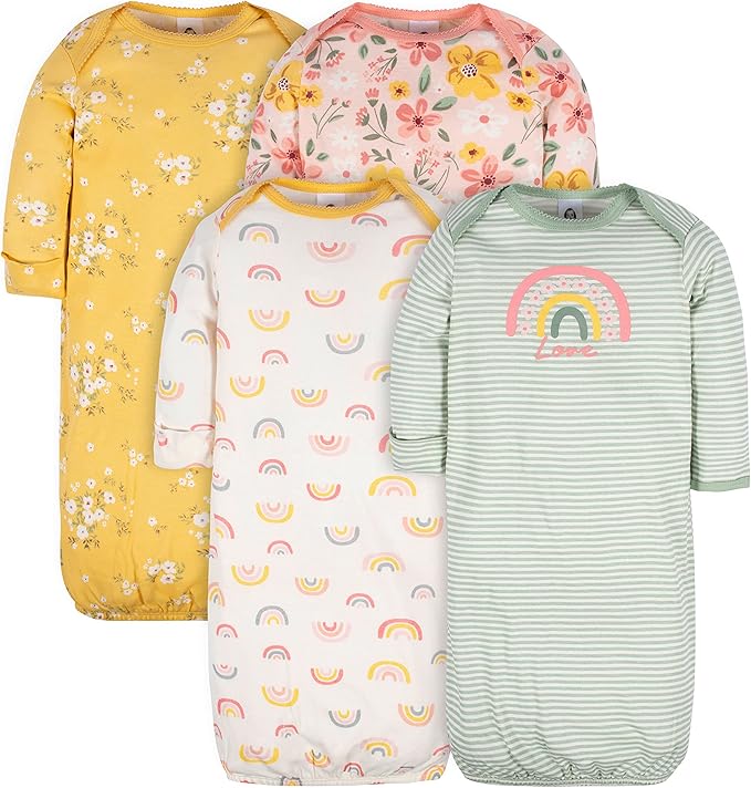 Gerber baby-girls 4-pack Sleeper Gown