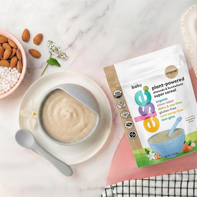 Else Nutrition Organic Baby Cereal 6+ Months Infants - Easy prep Wholefood Plant‑Powered Baby Cereal with Buckwheat, Gluten‑Free & Dairy‑Free, Purity Certified | Gentle Start (Original Pack 1)