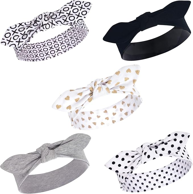 Hudson Baby Cotton and Synthetic Headbands, Size 0-24 Months