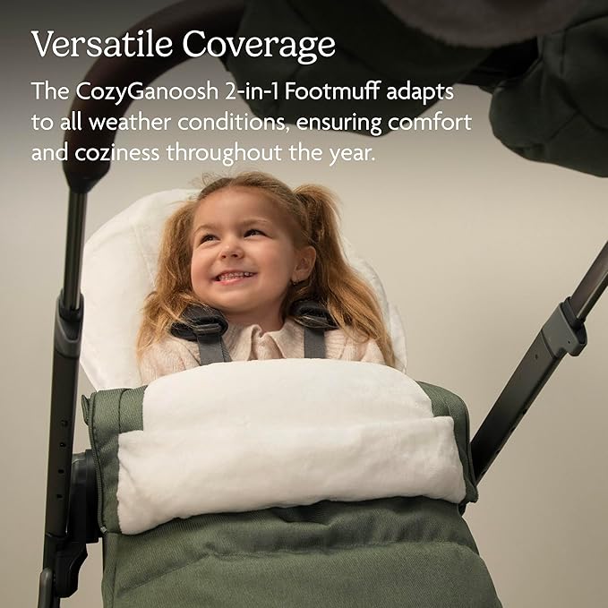 UPPAbaby CozyGanoosh 2-in-1 Seasonal Footmuff - Easily Attaches to UPPAbaby Strollers + RumbleSeat – Versatile, Ultra-Plush Zip-Out Liner for Cold Weather - Julian (Dusty Blue)