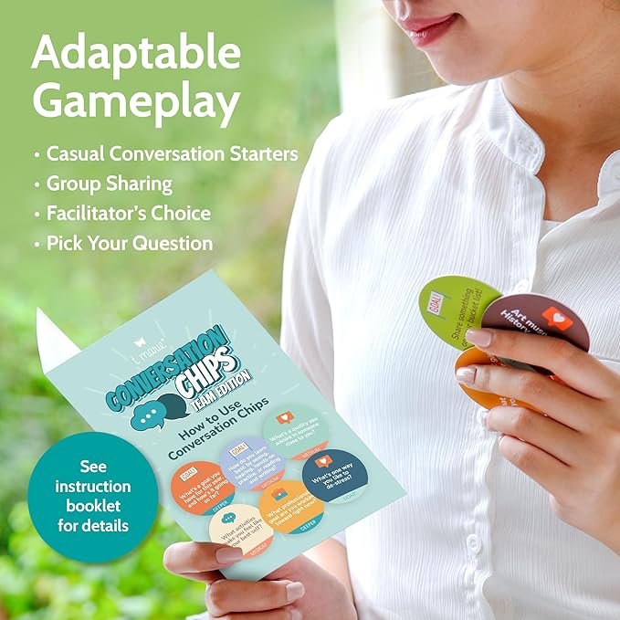 Conversation Chips Team Building Game 2 Pack Bundle - Fun Ice Breaker for Work - Conversation Starters and Team Building Activity - 200 Prompts to Foster Team Bonding and to Get to Know Your Coworkers