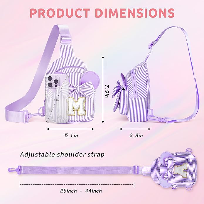 YOOLIFE Valentines Day Gifts for Kids Girl - Sling Bags for Girls Kids | Initial Small Crossbody Purses for Girl Kid Birthday
