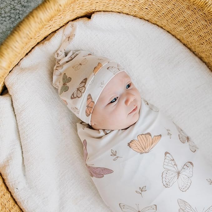 Copper Pearl Large Premium Knit Baby Swaddle Receiving Blanket Luna