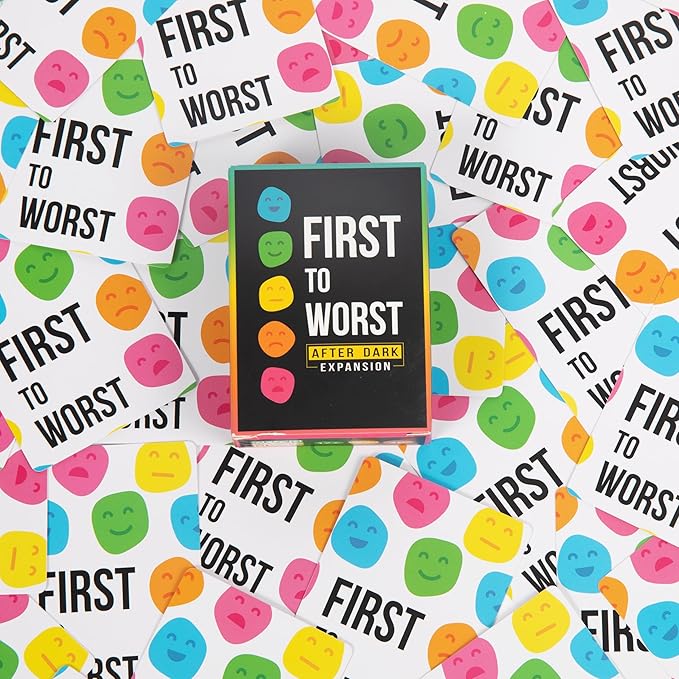 FIRST TO WORST Party Game + After Dark Set – Adult Card Game About How Your Friends and Family Rank Things | Funny Ranking & Guessing Board Game for Friends, Game Nights, Parties & Fun Gift Ideas