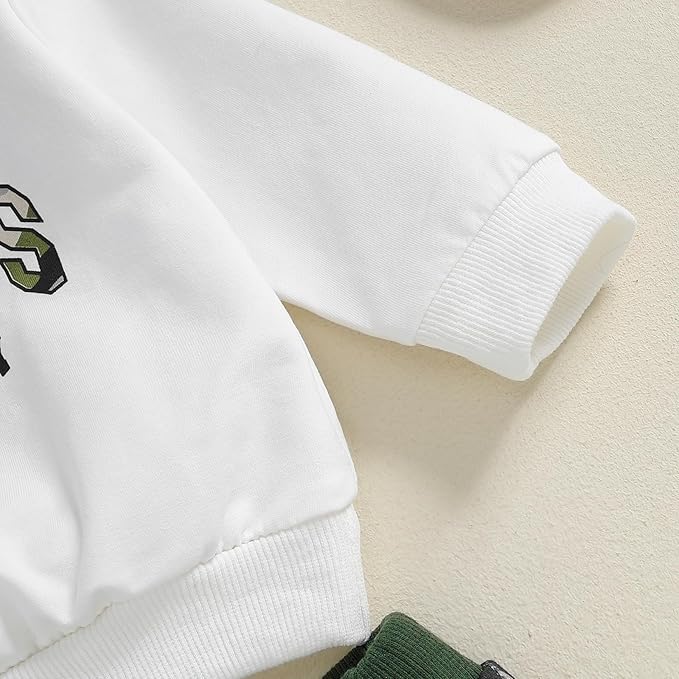 Baby Boy Fall Clothes Set Long Sleeve Letter Print Sweatshirt Pants Toddler Infant Outfits 6 12 18 24 Months 2T