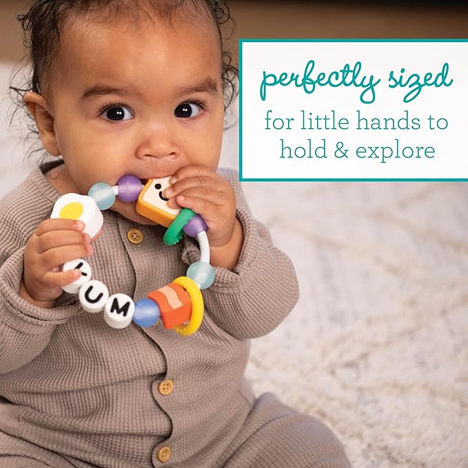 Infantino Friendship Baby Teethers, Soft Silicone Teething Toys, Sensory Textures, Easy to Grip, BPA-Free, Soothes Sore Gums, On-The-Go Travel Teethers, 3-Pack