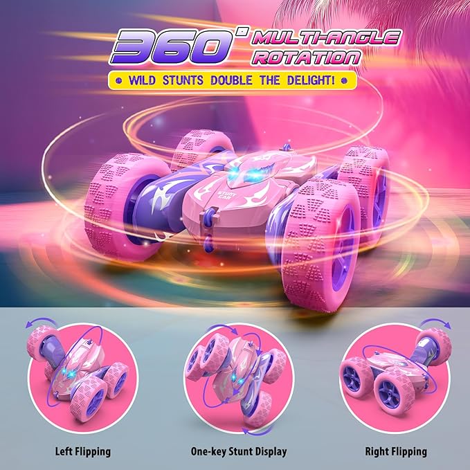 Remote Control Car,RC Cars for 4 5 6 7 8 9 10 11 12 Year Old Boy Double Sided 360°Flip 4WD Rechargeable Drift RC Race Car Boys Toys Birthday Gifts Christmas Basket Stuffers for Kids Age 4-12