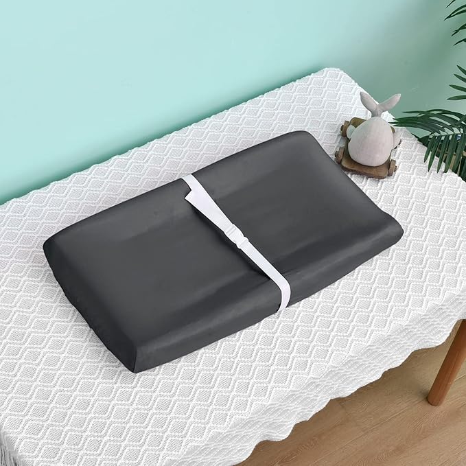 david's Kids 3 Pack Changing Pad Cover Set, Ultra Soft Breathable Cozy Microfiber Diaper Change Table Sheets for Baby Boys Girls Netural, Fit Most Changing Pads, White & Light Grey & Black