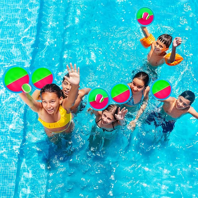 Ayeboovi Kids Toys Toss and Catch Ball Game 6 Paddles 3 Balls Outdoor Beach Pool Yard Games Toys for 3-12 Years Old Boys Girls Family Games Birthday Valentine Gift Easter Basket Stuffers for Kids