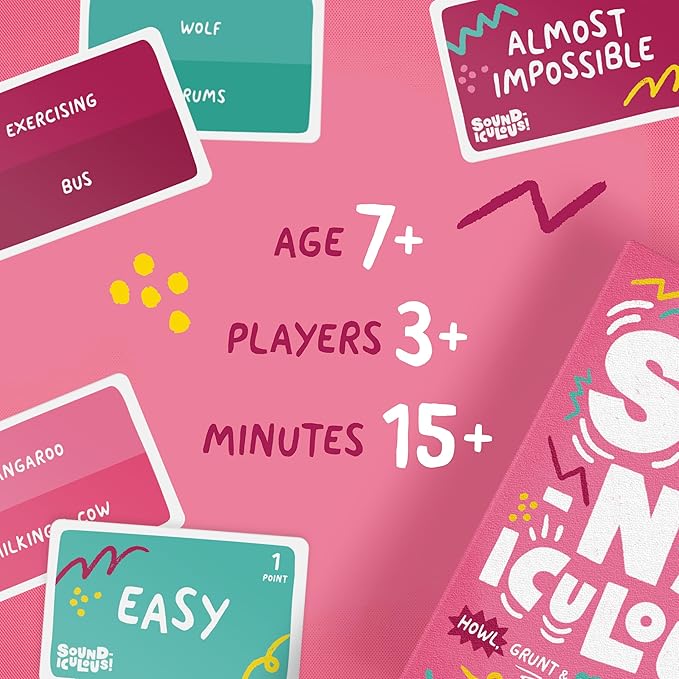 Soundiculous - The Hilarious Family Party Game of Ridiculous Sounds | Fast-Paced, Easy-to-Leam Card Game | Great for Game Night, Travel & Holidays (New Edition)