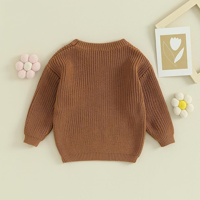 Mubineo Baby Girl Winter Clothes Cute Flower Sweater Crewneck Pullover Long Sleeve Knit Newborn Infant Sweaters