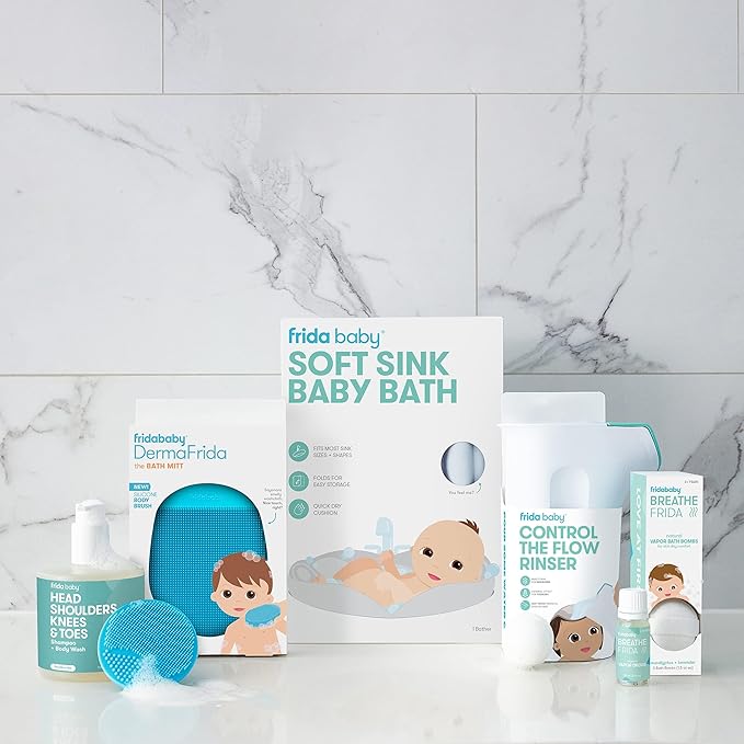 Frida Baby Soft Sink Bath,Sink Bather,Easy to Clean Bather That Supports Baby's Head,(Pack of 2)