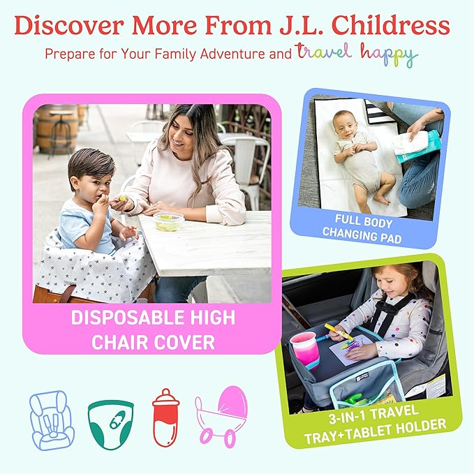J.L. Childress Padded Backpack Car Seat Bag - Travel Bag for Airplane, Fits Most Baby & Infant Car Seats, Boosters, & Carriers, Airport Accessories for Gate Check or Baggage Check - Ultimate, Black