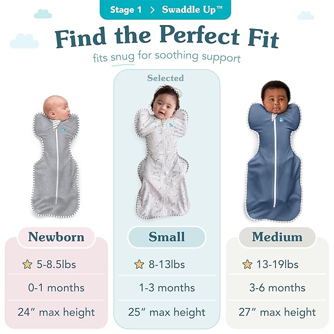 Love to Dream Swaddle UP, Baby Sleep Sack, 8-13 lbs, 1.0 TOG, Self-Soothing Swaddles for Newborns, Get Longer Sleep, Snug Fit Helps Calm Startle Reflex, Newborn Essentials for Baby, Candy Canes