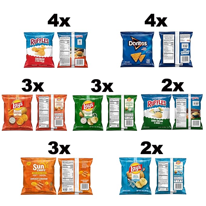 Frito-Lay Tangy Favorites Mix, Variety Pack of Chips (Pack of 21)