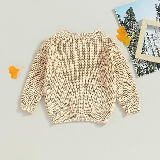 Mubineo Baby Girl Winter Clothes Cute Flower Sweater Crewneck Pullover Long Sleeve Knit Newborn Infant Sweaters