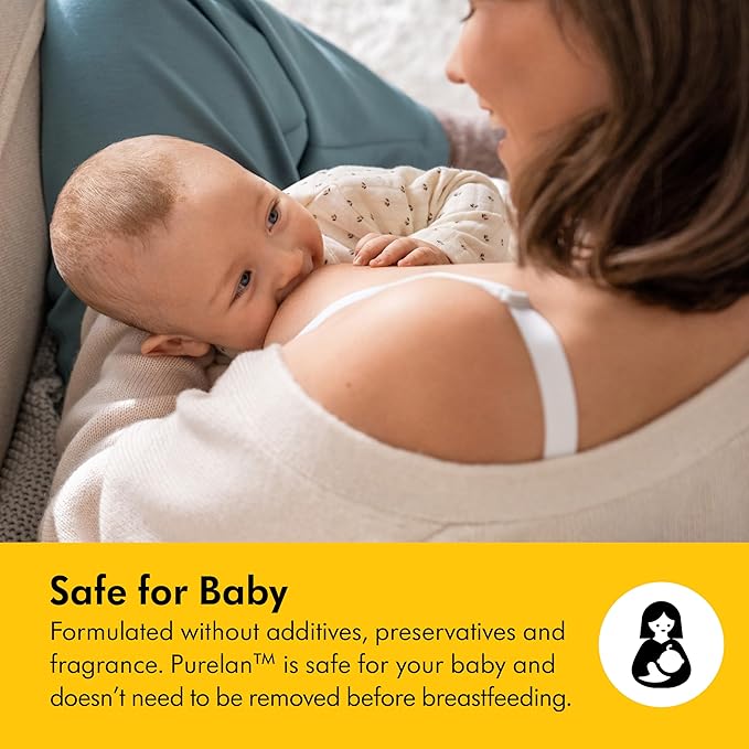 Medela Purelan Lanolin Nipple Cream, Fast Relief for Sore Nipples & Dry Skin During Breastfeeding, Safe for Breastfeeding Baby, Natural, Hypoallergenic, Fragrance-Free, 1.3 Ounces, 2 Pack