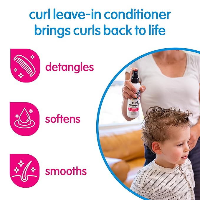 SO COZY Leave In Conditioner Spray (8 Fl Oz) Detangler for Kids' Curly Hair, Tangle-Free Curls, Gentle & Nourishing with Keratin, Vitamin B5, Olive & Jojoba Oil, Paraben-Free, (Pack of 4)