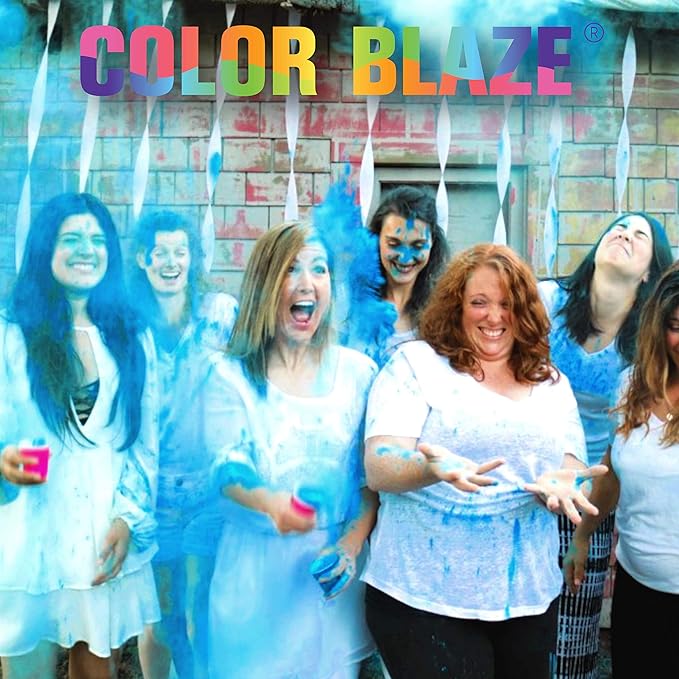 Color Blaze Baby Gender Reveal Color Powder Packets - 75 g Each - 10 Packs of Blue Colored Powder for Boy - For Car & Motorcycle Burnout, Exhaust, Color Toss, Photoshoot, Party & Festival - Blue