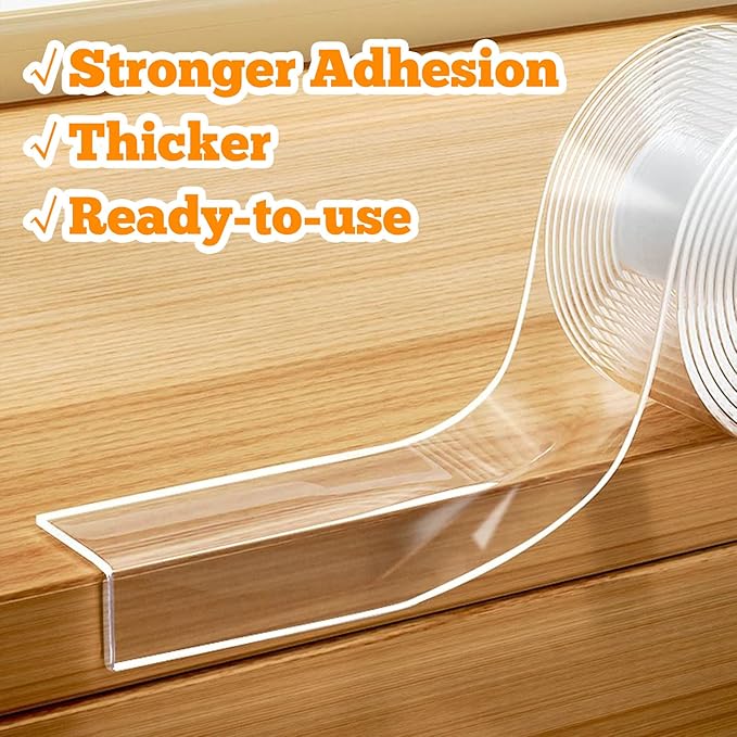 Clear Soft Corner Protectors for Furniture Strip,1.18 in x 13.12 FT Edge Bumper with 6 Corner Guards,Window Edge,Wall Protector,Table Corner Protectors and Fireplace in Family
