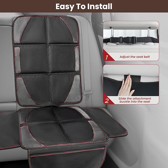 Extra-large Car Seat Protector for Child Car Seat Protector Under Baby Car Seat,Car seat Protector Car Seat Cover Universal Durable Waterproof for Dog Vehicles,Thick Pad,Anti Slip Backing- Full Cover