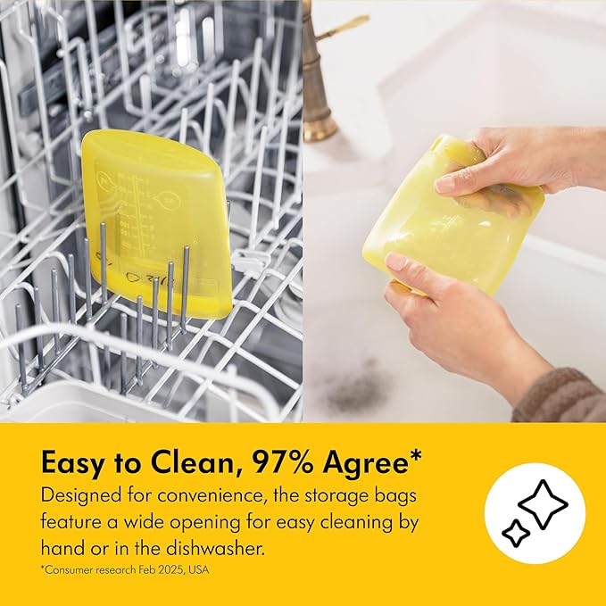 Medela Reusable Breast Milk Storage Bags with Wide Opening and Double-Seal Design, One-Piece, Fridge and Freezer Storable, 220 ml, 500 Uses