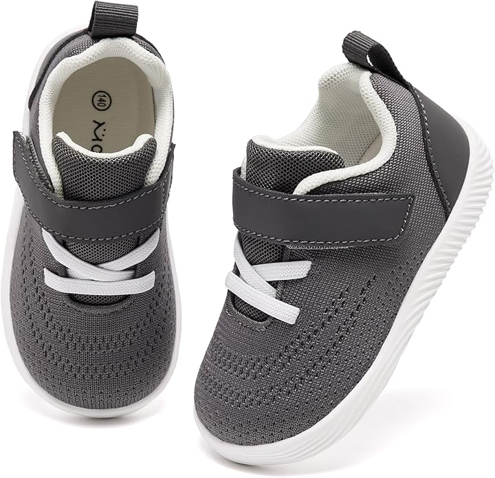 MORENDL Toddler Sneakers Baby Boys & Girls Barefoot Shoes Lightweight Breathable Walking Running Tennis Athletic Sport Shoes