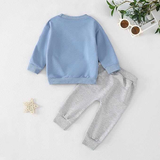 Yvowming Baby Boy Clothes Fall Clothes Truck Print Long Sleeve Pullover Tops + Pant Sets Toddler Winter Outfits