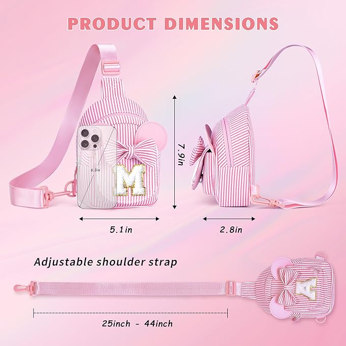 Birthday Gifts for Girls, 3 4 5 6 7 8 9 10 Year Old Girl Birthday Gift Blue Small Initial Crossbody Bag Fanny Pack for Kids Personalized Gifts for Daughter Sister (Blue H)