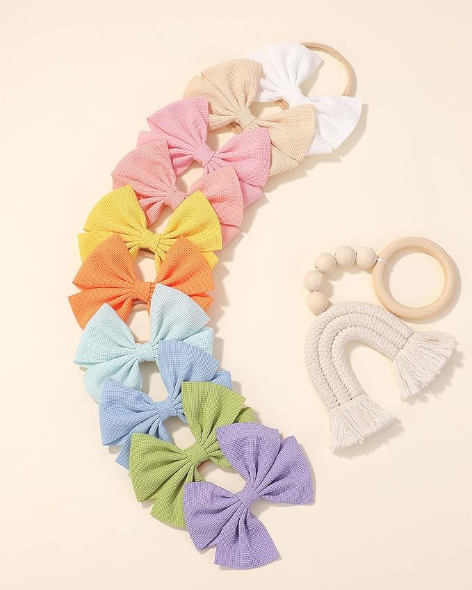 doboi 20PCS Baby Girls Headbands Hair Bows Nylon Hairbands Hair Accessories for Newborn Infant Toddlers Little Girls