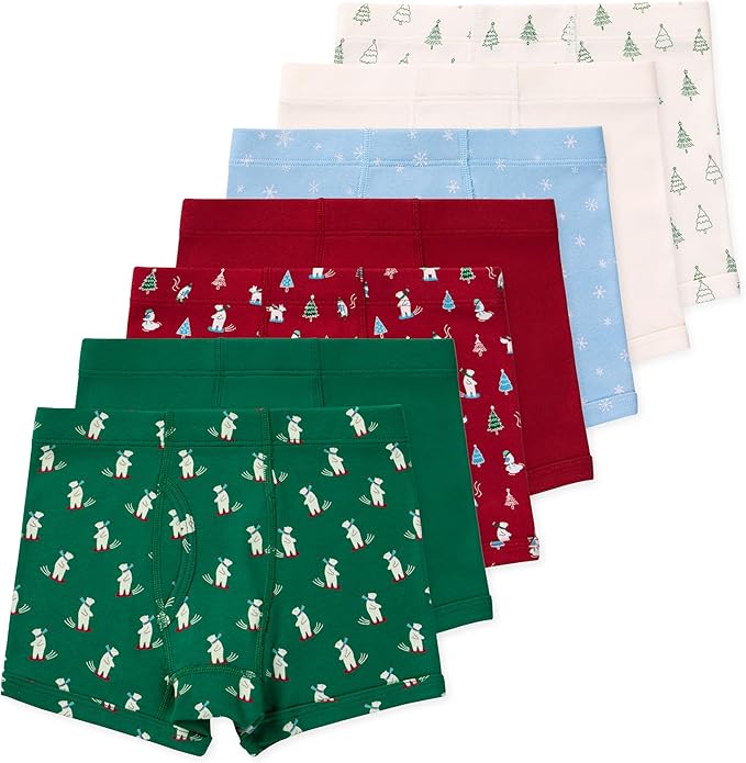 Lucky & Me Nolan Boys GOTS, Organic Cotton, Boxer Briefs, 7-Pack