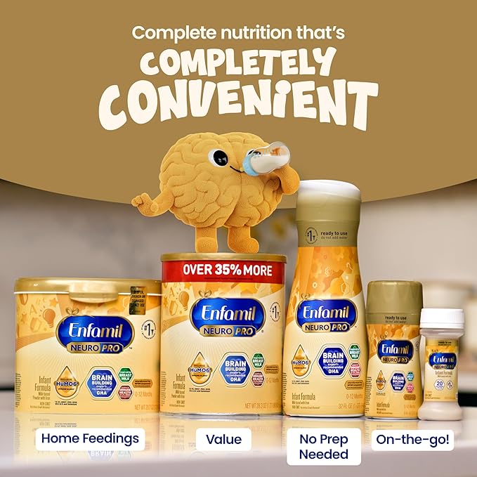 Enfamil NeuroPro Baby Formula, Triple Prebiotic Immune Blend with 2'FL HMO & Expert Recommended Omega-3 DHA, Inspired by Breast Milk, Non-GMO, Reusable Tub, 20.7 Oz (Packaging May Vary)