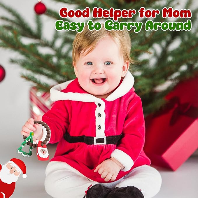 Christmas Teething Toys Christmas Teether for Christmas Stocking Stuffers Party Favors Gifts