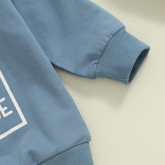 Baby Boy Fall Clothes Set Long Sleeve Letter Print Sweatshirt Pants Toddler Infant Outfits 6 12 18 24 Months 2T