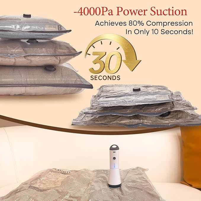 Vacuum Bags for Travel with Rechargeable air Pump, Carry-on Size Compression Packing Bags for Luggage and Suitcase, Space Saver for Clothes and Clothing 24 Combo Travel Size
