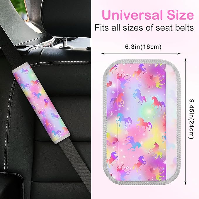 Seat Belt Cover Pad for Baby, Soft Seatbelt Cushion Covers for Kids 2Pcs Car Seat Strap Shoulder Pads for All Car Seats, Stroller, High Chair