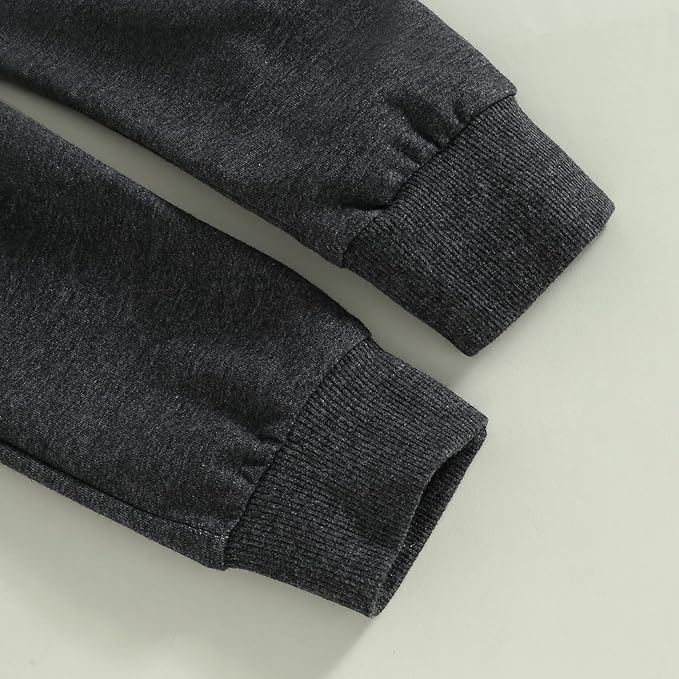 Toddler Baby Boy Clothes Solid Color Long Sleeve Crewneck Sweatshirt Top Casual Pants Set 2Pcs Fall Winter Outfits