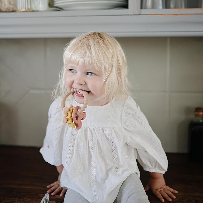 mushie Silicone Nature Teething Ring Toy