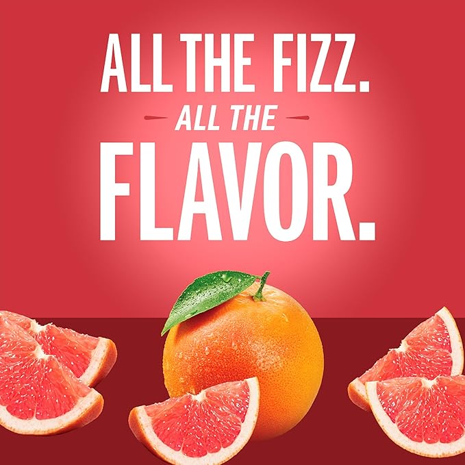 IZZE Sparkling Water Juice Beverage Blend, Grapefruit, No Sugar Added, 8.4 FL OZ, 24 Cans