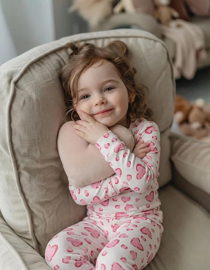 moimoln Sibling Matching 6M-8Y Soft Warm Cotton Modal Character Long Sleeve Snug-Fit Pajama Long Sleeve Sleepwear Daily