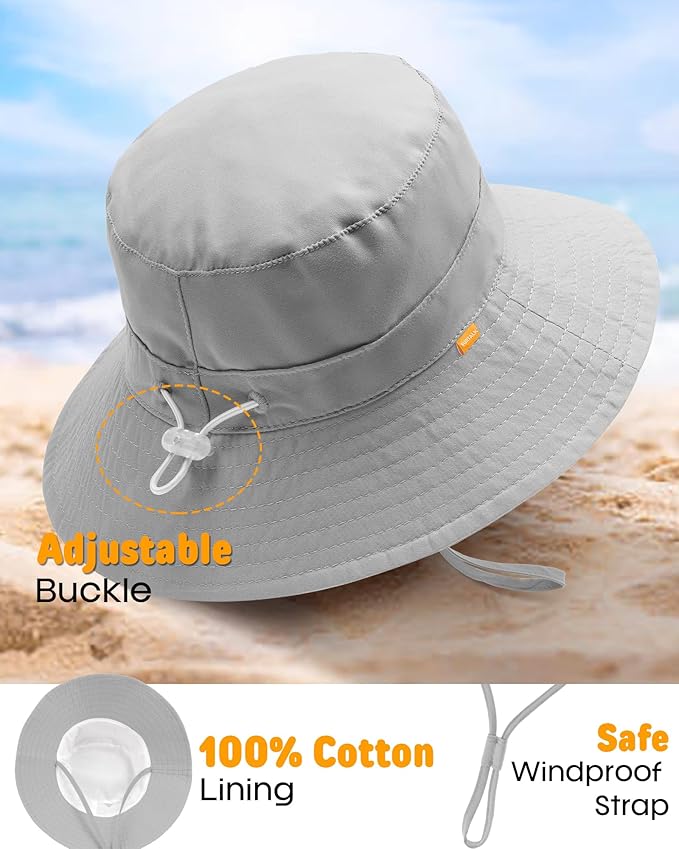 FURTALK Baby Sun Hat Smile Face Toddler Boys Girls Bucket Hat 0-5 Years Kids UPF 50+ Sun Protection Summer Hats