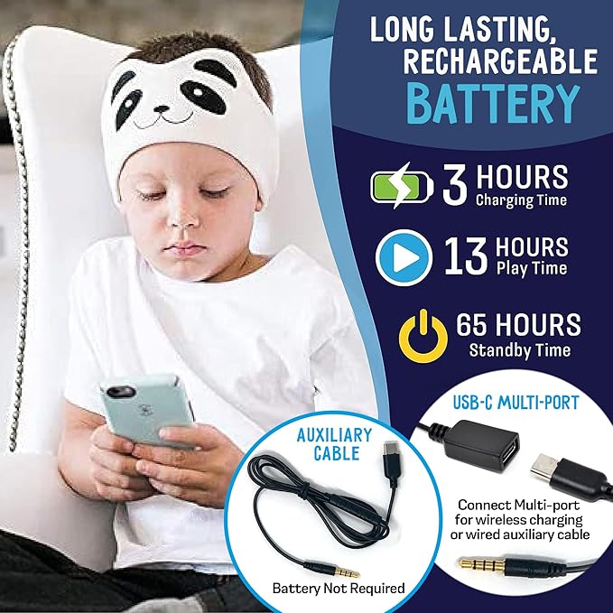 Toddler Headphones Wireless, Kids Bluetooth Earphones, Safe Volume - Wired School Headphones for Kids with 3.5 MM Jack and Travel Bag - Toddler Airplane Accessories for Boys & Girls - Kitty
