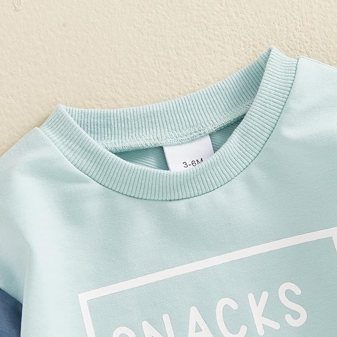 Baby Boy Fall Clothes Set Long Sleeve Letter Print Sweatshirt Pants Toddler Infant Outfits 6 12 18 24 Months 2T